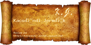 Kacsándi Jermák névjegykártya